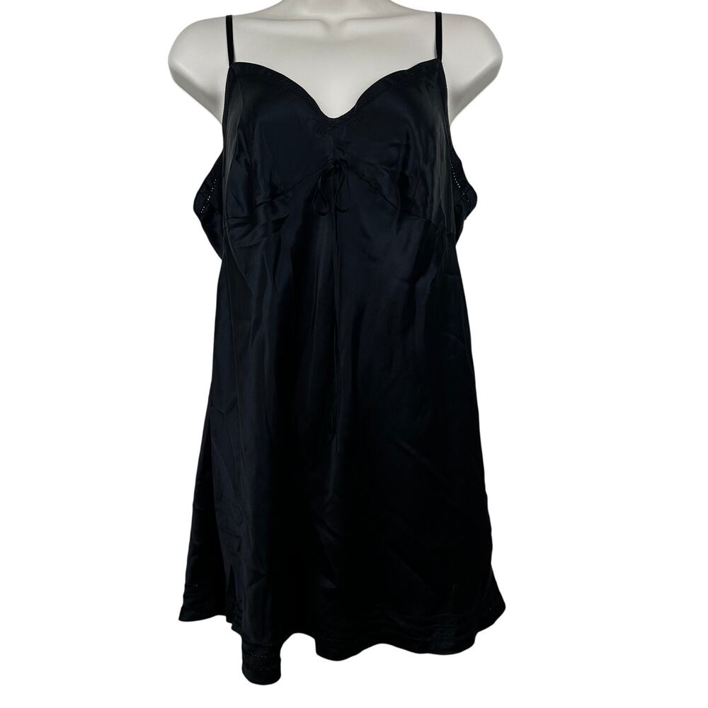 NEW Banana Republic Silk Baby Doll Top Cami Camisole Y2K Sleeveless Black Large